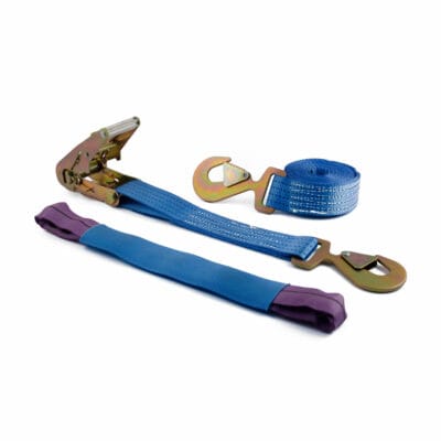 50mm Car Recovery Straps with Flat Snap Hooks and a Soft Eye Round Sling Choker